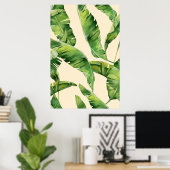 トロピカルバナナリーフプリント ポスター (ホームオフィス)