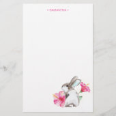 トロピカルバニーパーソナライズされたウォーター 便箋 (正面)