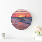 トロピカルバハマサンセットパラダイスビーチ ラージ壁時計 (ホーム)