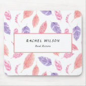 トロピカルバラホワイト不動産仲介業者 マウスパッド (正面)