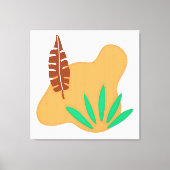 トロピカルバランス - 抽象的な植物の葉のアート キャンバスプリント (正面)