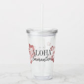 トロピカルバラ金ゴールドハイビスカスブリデスメイド名 アクリルタンブラー (正面)
