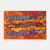 トロピカルバリリザードレッドブルーバイオレット+あなたのアイディア ドアマット (正面)