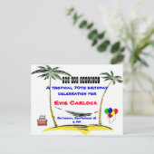 トロピカルバースデーパーティーの招待 インビテーションポストカード (スタンド正面)