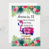 トロピカルバースデーパーティーへの招待 招待状 (正面/裏面)