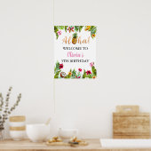 トロピカルバースデーパーティーウェルカムサイン ポスター (キッチン)