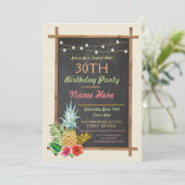 トロピカルバースデーパーティールアウ(ハワイ式宴会)アロハティキ招待状 招待状 (スタンド正面)