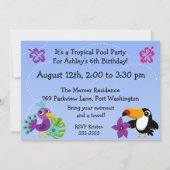 トロピカルバーズツイート誕生日招待状 招待状 (裏面)