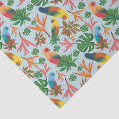トロピカルバーズパステルフローラルパターン 薄葉紙 (詳細)
