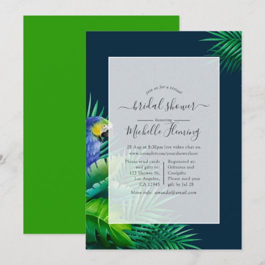 トロピカルバーチャルシャワー招待状 招待状 (正面/裏面)