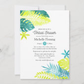 トロピカルバーチャルベイビーシャワーまたはブライズシャワー 招待状 (正面)