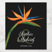 トロピカルバードオブパラダイスオンブラック ワインラベル (シングルラベル)