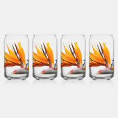 トロピカルバードオブパラダイスプラント開花フローラ ガラス缶 (正面)