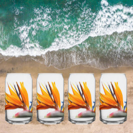 トロピカルバードオブパラダイスプラント開花フローラ ガラス缶