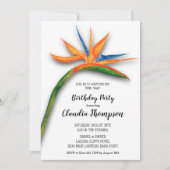 トロピカルバードオブパラダイス誕生日招待状 (正面)