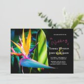 トロピカルバードパラダイスダークフローラビーチ結婚式 招待状 (スタンド正面)