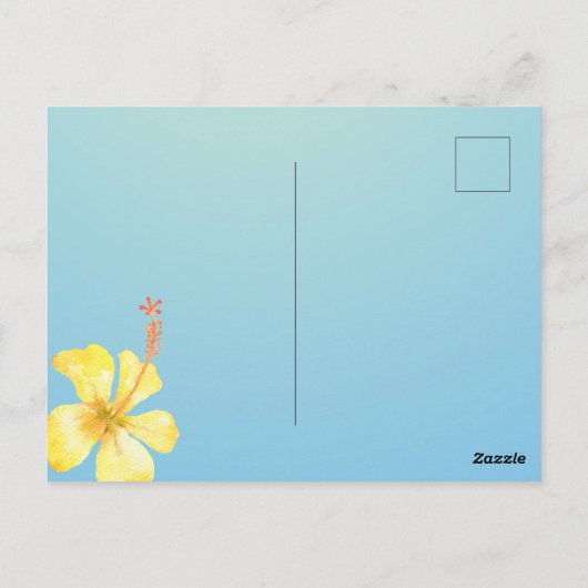 トロピカルバードフローラ金ゴールドアロハ ポストカード (裏面)