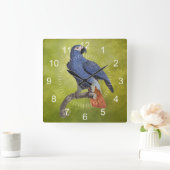 トロピカルバードヴィンテージオウムイラストレーション スクエア壁時計 (ホーム)