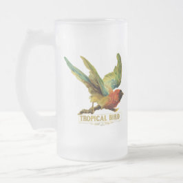 トロピカルバードヴィンテージシガーブランドスタンプ フロストグラスビールジョッキ