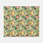 トロピカルバード&フラワーシャーパブランケット フリースブランケット (正面(横))