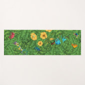 トロピカルバ葉ナナのカメレオンズハイビスカスフラワー ヨガマット (正面(横))