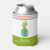 トロピカルパイナップルアロハビーチハウスルアウ（ハワイ式宴会）グリーン 缶クーラー (缶正面)