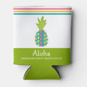 トロピカルパイナップルアロハビーチハウスルアウ（ハワイ式宴会）グリーン 缶クーラー (正面)
