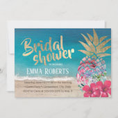 トロピカルパイナップルアロハビーチブライダルシャワー 招待状 (正面)