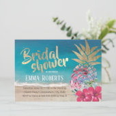 トロピカルパイナップルアロハビーチブライダルシャワー 招待状 (スタンド正面)