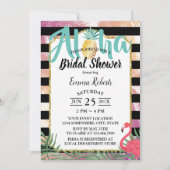 トロピカルパイナップルアロハフラミンゴブライダルシャワー 招待状 (正面)