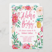 トロピカルパイナップルアロハベビーシャワー招待状 招待状 (正面/裏面)