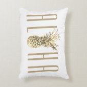 トロピカルパイナップルアロハ引用文タウペタイポグラフィ アクセントクッション (正面(垂直))