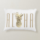 トロピカルパイナップルアロハ引用文タウペタイポグラフィ アクセントクッション (裏面)