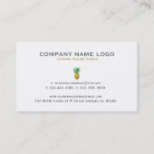 トロピカルパイナップルインイエロー&グリーン金ゴールド 名刺 (裏面)