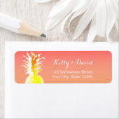 トロピカルパイナップルエレガントウェディング差出人住所 ラベル (インサイチュ)