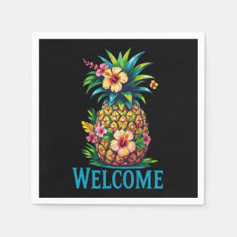 トロピカルパイナップルカクテルナプキンウェルカム スタンダードカクテルナプキン
