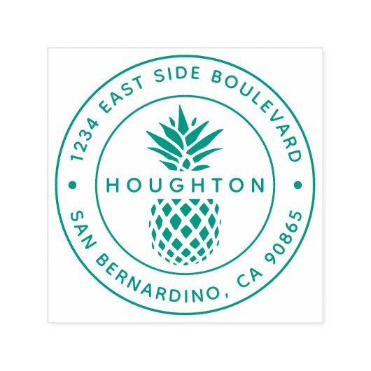 トロピカルパイナップルカスタム差出人住所 セルフインキングスタンプ (デザイン)
