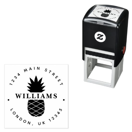 トロピカルパイナップルカスタム差出人住所 セルフインキングスタンプ (インサイチュ)