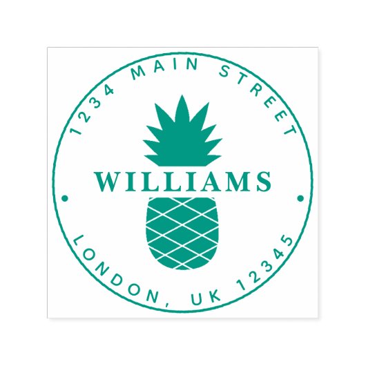 トロピカルパイナップルカスタム差出人住所 セルフインキングスタンプ (デザイン)