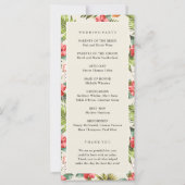 トロピカルパイナップルグリーンの結婚式プログラム (裏面)