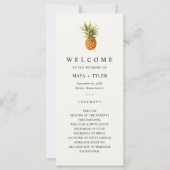 トロピカルパイナップルグリーン結婚式 プログラム (正面)