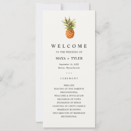 トロピカルパイナップルグリーン結婚式 プログラム