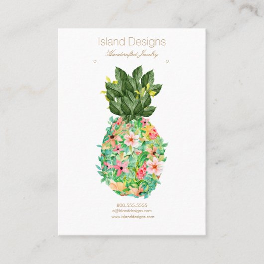 トロピカルパイナップルジュエリーディスプレイカード 名刺 (正面)