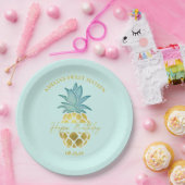 トロピカルパイナップルスイート16ハッピーバースデーID922 ペーパープレート (パーティー)
