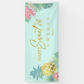 トロピカルパイナップルスイート16ハッピーバースデーID922 横断幕 (縦)