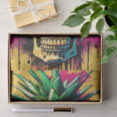 トロピカルパイナップルスカルネオンデクページ紙 薄葉紙 (ギフト)