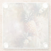 トロピカルパイナップルスパークル ブライダルシャワー ガラスコースター (裏面)