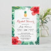 トロピカルパイナップルハワイアンハイビスカスブライダルシャワー 招待状 (スタンド正面)