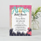 トロピカルパイナップルパームツリービーチブライダルシャワー 招待状 (スタンド正面)