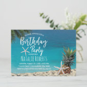トロピカルパイナップルヒトデビーチ誕生日パーティー 招待状 (スタンド正面)
